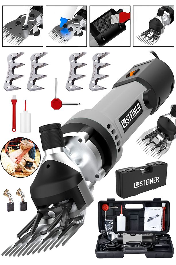 Alman 9900 W Devir Ayarlı Çift Soğutmalı Koyun Kırpma Kırkma Makinesi + 4 Adet Üst Bıçak - 2