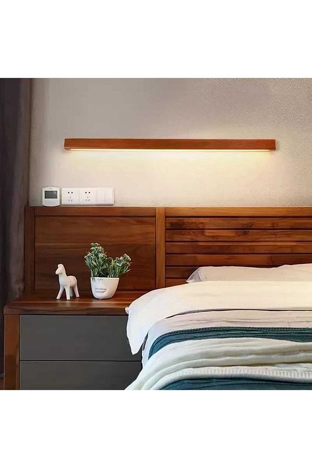 Yansıtma Tasarımlı Tek Yönlü Ahşap Salon Hol Cafe Otel Duvar Aplik Avize - 3