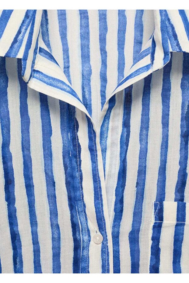 %100 pamuklu çizgili gömlek - 5