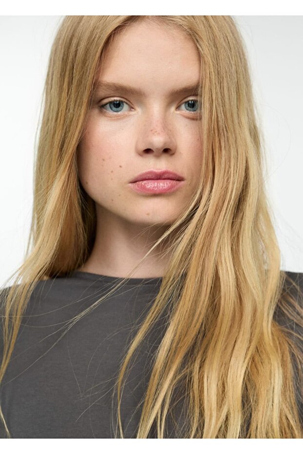 Kısa pamuklu tişört - 7