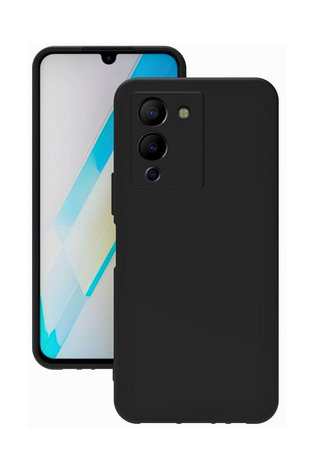 Note 12 Uyumlu Kılıf Kamera Korumalı Silikon Zore Biye Arka Kapak Siyah - 1