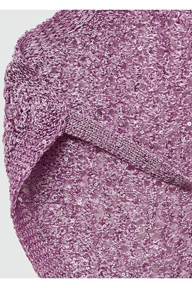 Payetli asimetrik bluz - 4