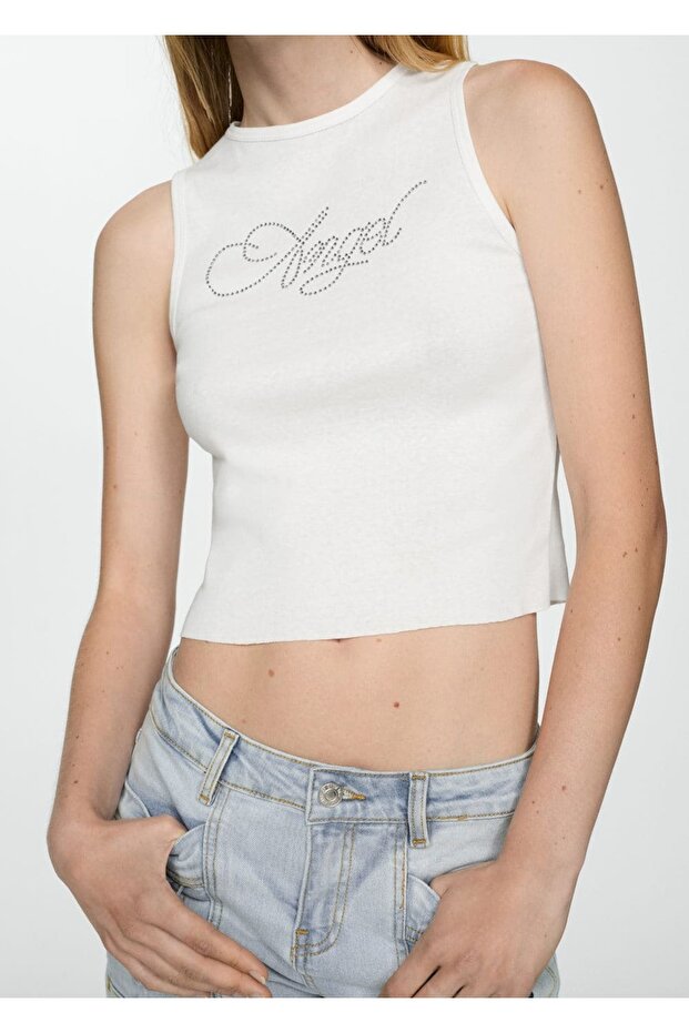 Strass Taşlı Pamuklu Bluz - 6