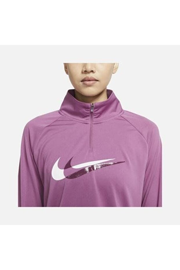 Dri-Fit Swoosh Run 1/4-Zip Running Midlayer Long-Sleeve Kadın Tişört - 4