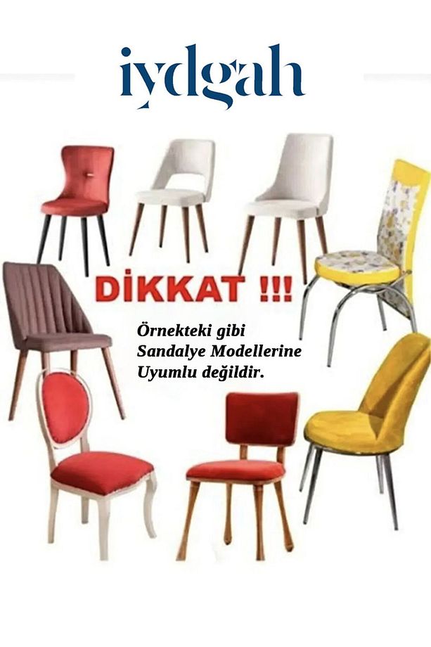 Dokuma Jakar Kumaş 1 Adet Eteksiz, Sandalye Kılıfı , Esnek, Lastikli Sandalye Örtüsü Vizon - 7
