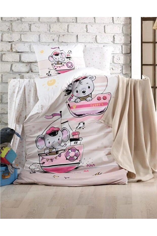 Crystal Baby Duvet Cover Set Sailing Pink