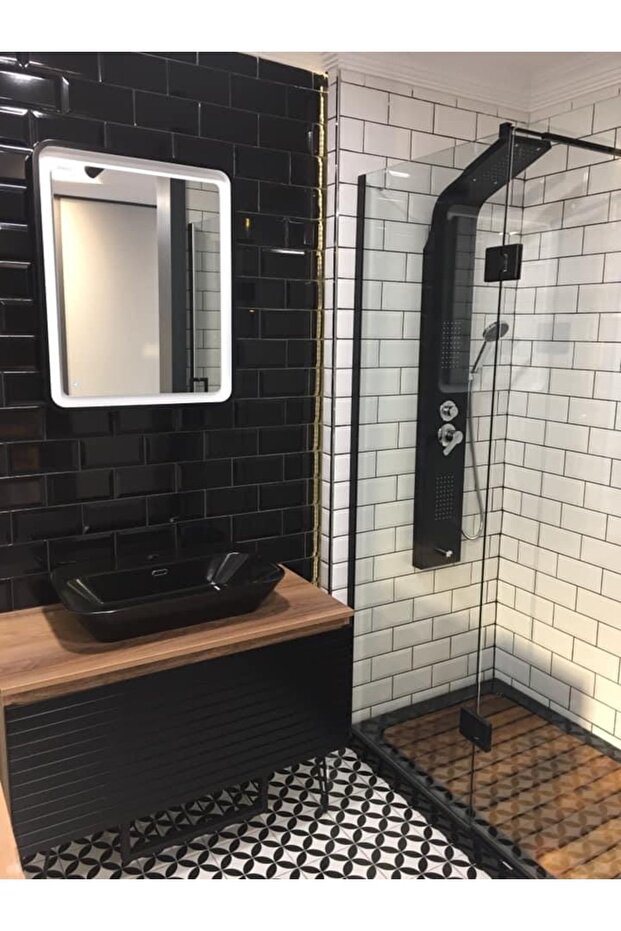 Sam Kuğu Siyah Dikey Duş Paneli - 1