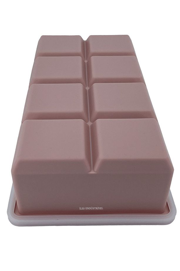 Kapaklı Premium Büyük 8 Bölmeli Silikon Buz Kalıbı, Powder - 6