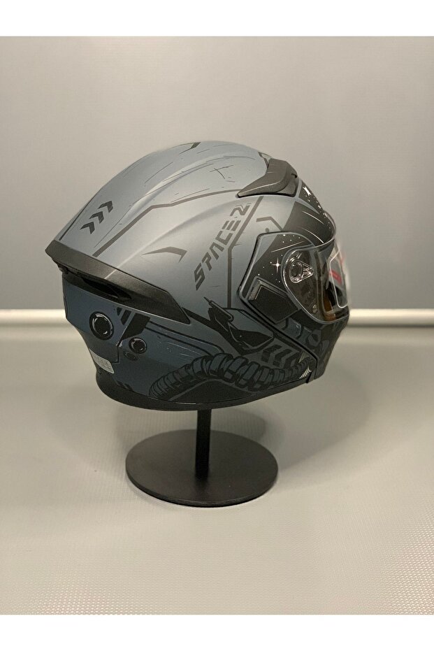 Jk-902 Güneş Vizörlü Çene Açılır Kask H2 GREY - 7
