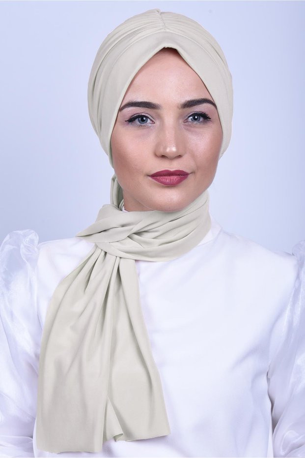 Bone Shawl Ready-To-Wear Hijab Clothing Design Bone - Special Design - New Model Hijab Clothing Cream