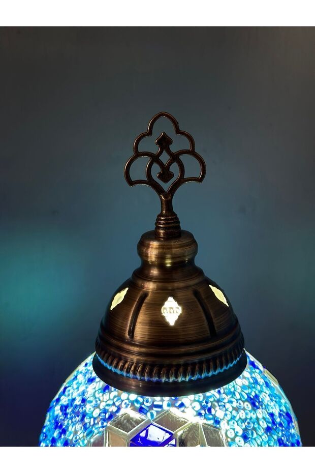Mosaic Patterned Authentic Lampshade Table Lamp - 3