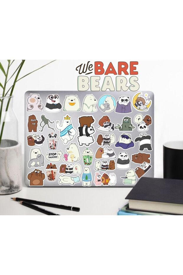 We Bare Bears 2.ملصق سلسلة الدببة - الهاتف، الكمبيوتر المحمول، الكمبيوتر المحمول، الكمبيوتر اللوحي، الكمبيوتر المحمول، ملصق الزجاجة