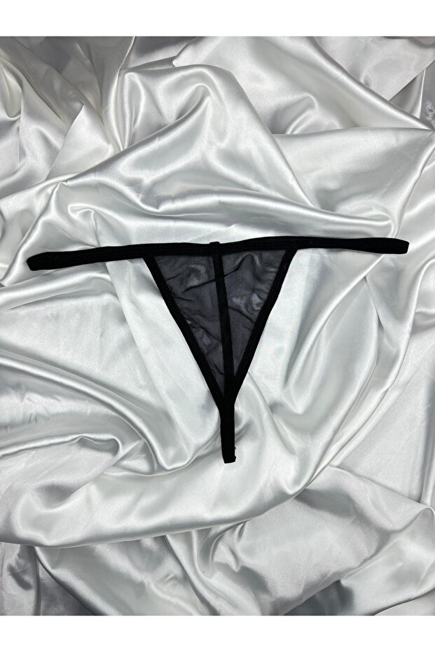 Siyah Tül Tanga String - 1