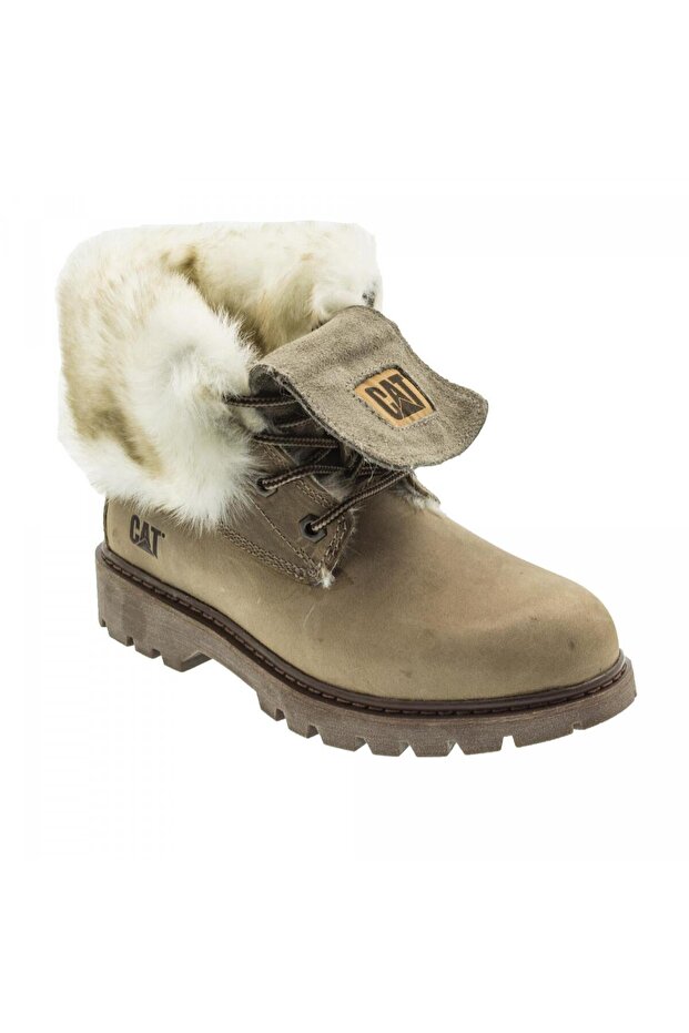 أحذية نسائية من الجلد المجنون من Utah Fur Beige