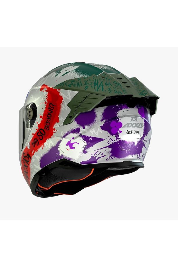 MOTORÜZGAR'DAN AXXİS Hawk Evo SV SICK JOKE A2 MATT GREY FULL FACE KASK - 2