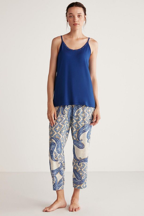 Kadın 3 Lü Lacivert Pijama Takımı C0T2N5O2 - 8