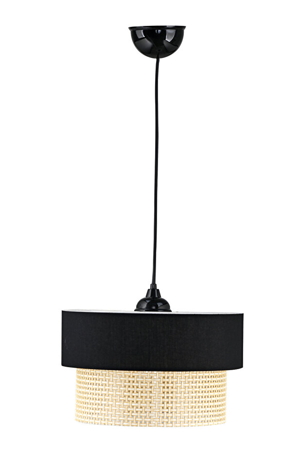 Hazeran Rattan 2 Katlı Sarkıt Avize Siyah - 6