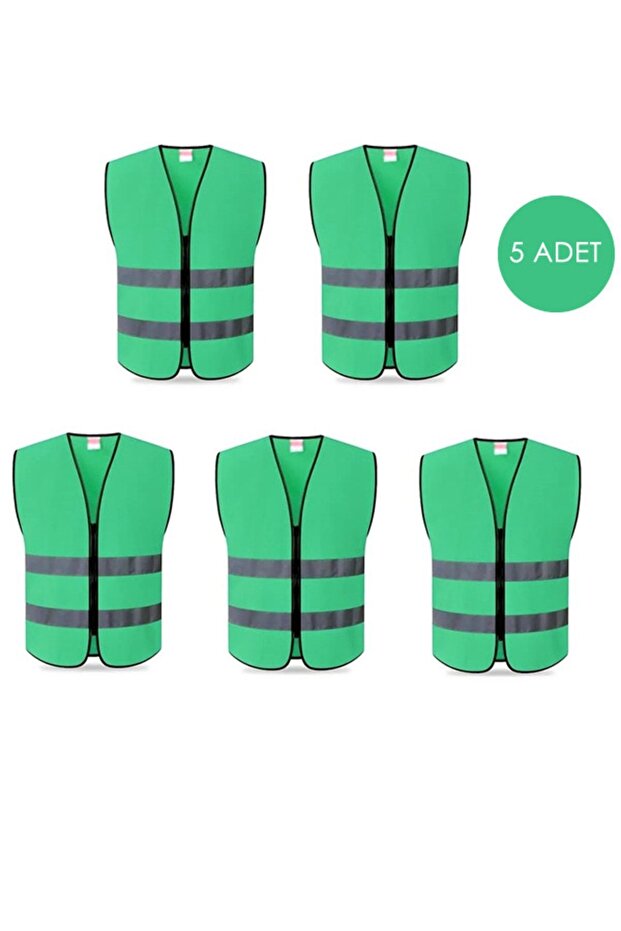 Reflective High-Looking Multi-Purpose Fabric Vest with Zipper 5 Pieces (NEW LEGAL)