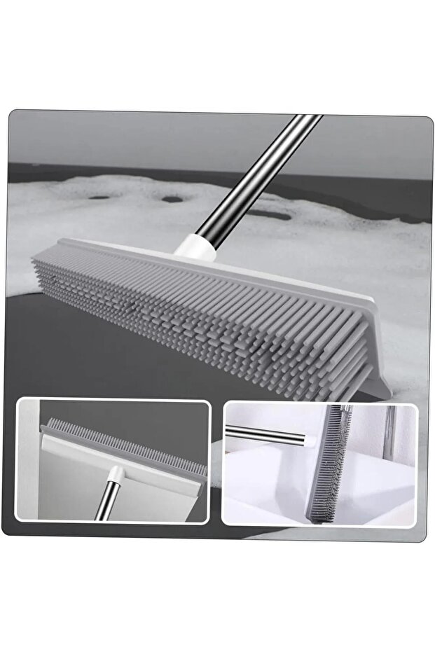 Telescopic Handle Silicone Floor Scrubbing Brush Mop Cleaning Brush