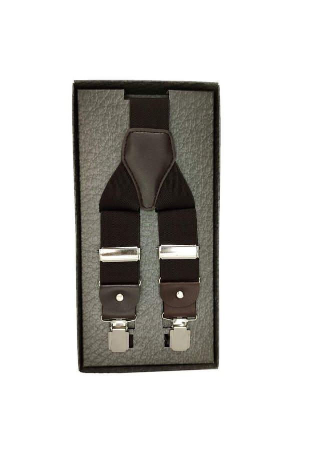 Bitter Brown Color Luxury Men's Trousers Suspender