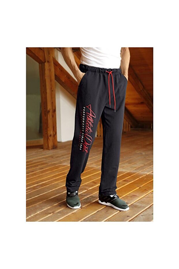 Two Thread 100% Cotton Printed Black Track Pants