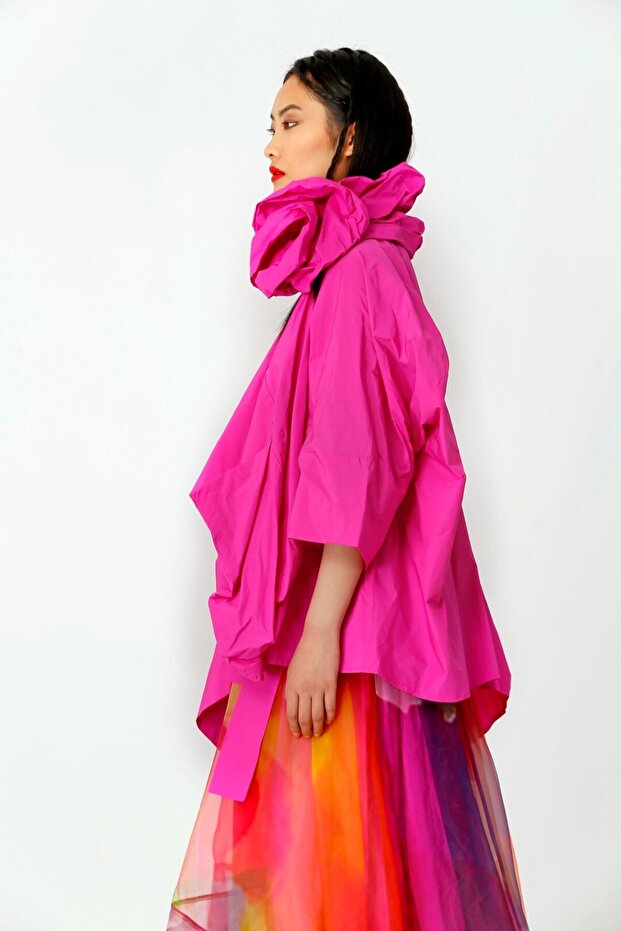 Tafta Ceket - Fuşya - 4