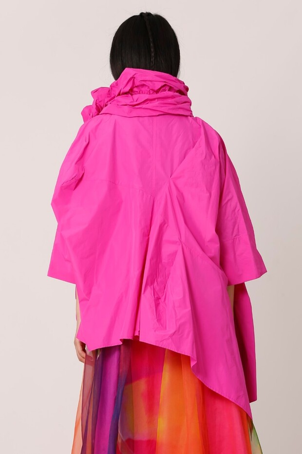 Tafta Ceket - Fuşya - 5