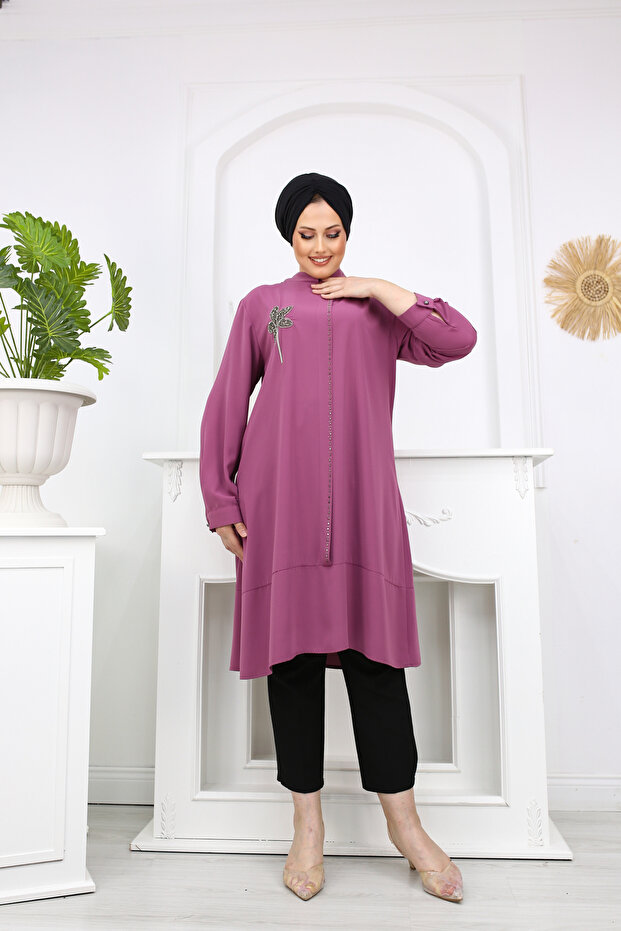 سترة طويلة مقاس كبير - بسحاب خلفي - 3