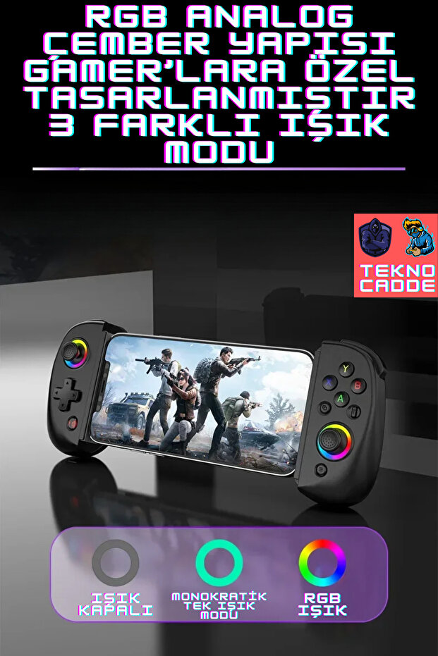 BSP-D8 Ps3/Ps4/Switch/Switch OLED/IOS/Android Tablet Telefon Uyumlu RGB Joystick GAMEPAD - 7
