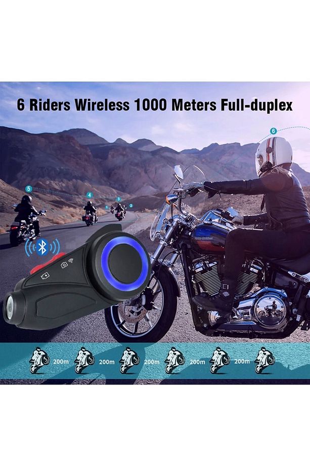 Kameralı Video Intercom 1080p Görüntü Bluetooth Kulaklık 1000 Metre Kask Kulaklığı M3 - 3