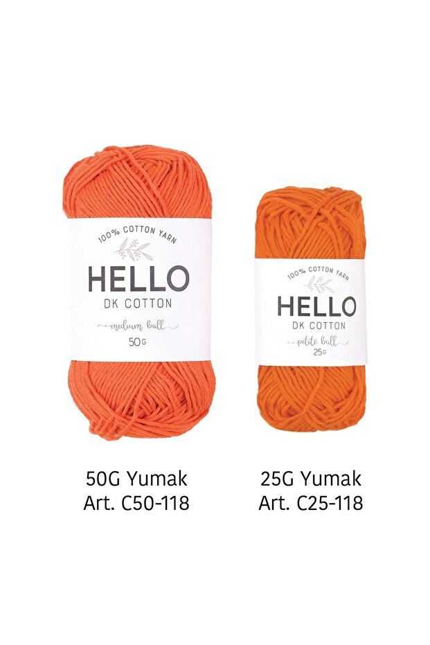Hello Dk Cotton 100% Cotton Yarn - 50 Gr