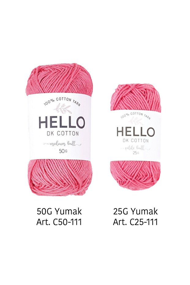 Hello Dk Cotton 100% Cotton Yarn - 50 Gr