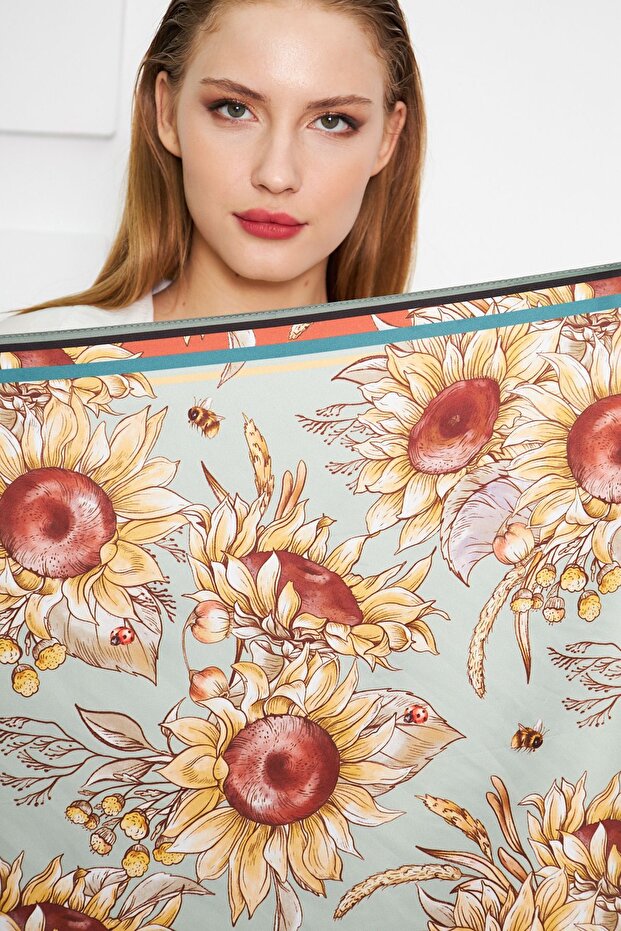 SUNFLOWER PATTERNED SCARF - 6