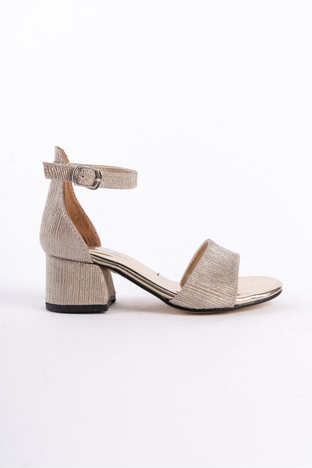 Gold Girl's Heeled Evening Shoes