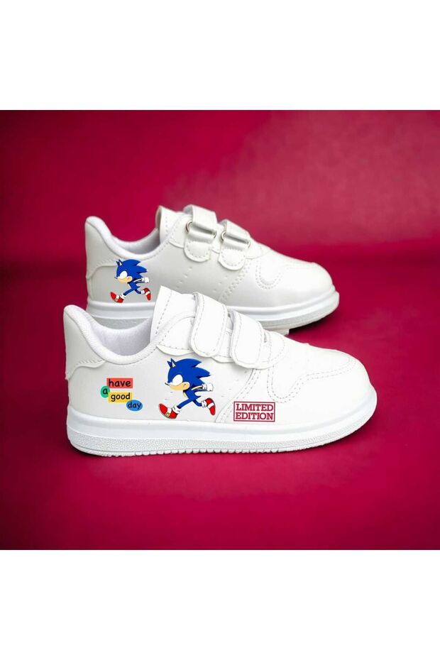 Mavi Hizlı Koşan Çocuk Baskılı Erkek Çocuk Spor Ayakkabı Sneaker - 2