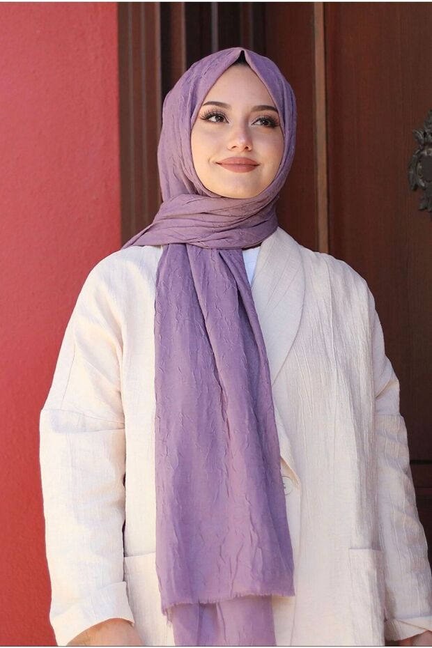 Bambu Kraş Şal Modeli-lila - 1