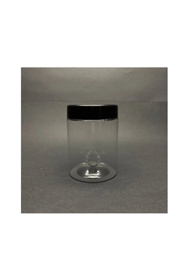 250 Cc Cylinder Pet Jar - Black Plastic Lid - 250 Ml Plastic Jar (3 Pieces)