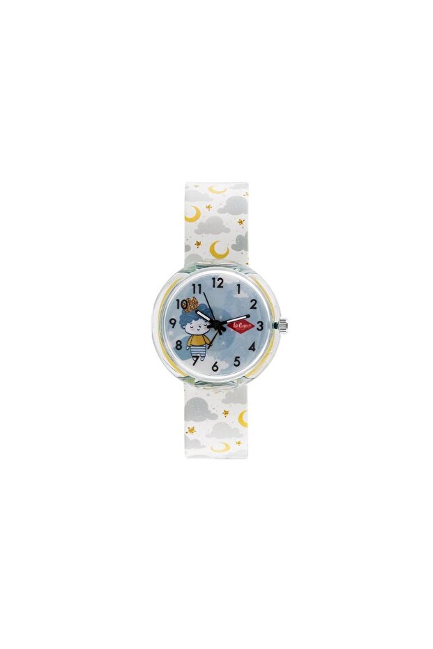 Lee Cooper Kids PC21S Movement Watch, Analog Display and Silicone Strap - LC.K.4.063, White