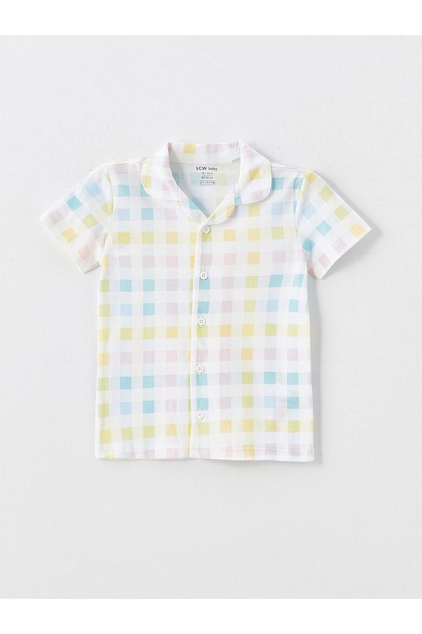 LCW Polo Yaka Kısa Kollu Baskılı Kız Bebek Şortlu Pijama Takımı - 2