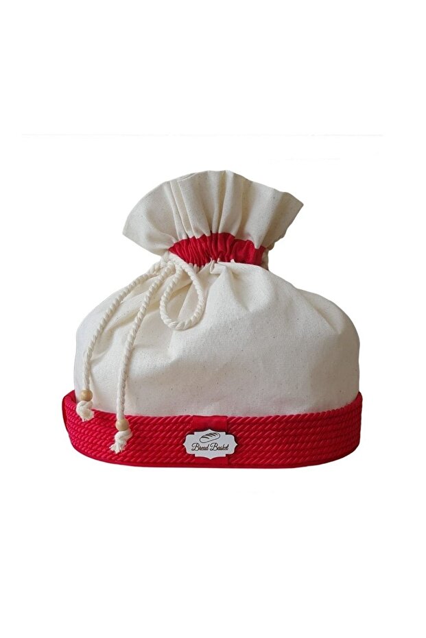 Red Decorated Pouch Bread Basket