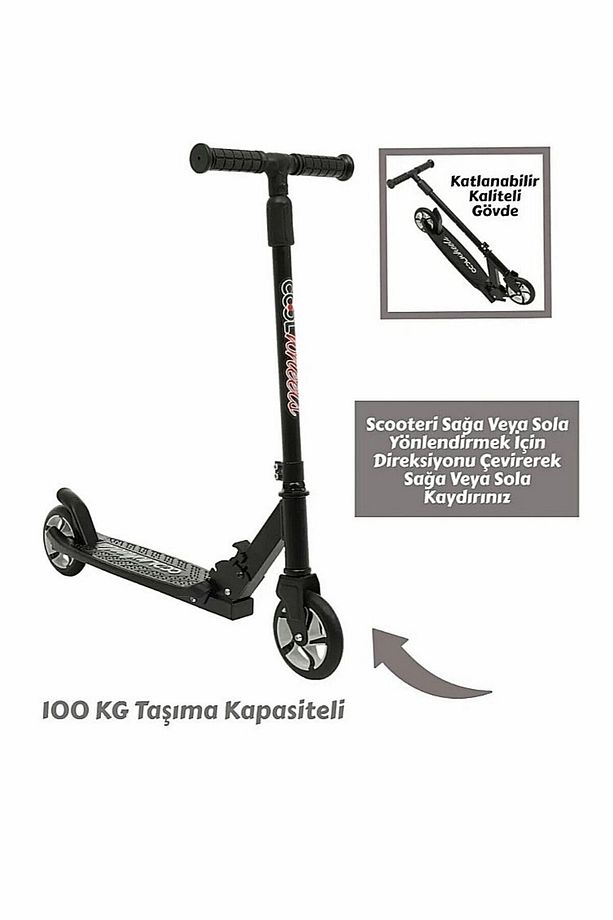 Kaliteli Gri Çocuk Scooter Katlanabilir 2 Teker (8 Yaş ve Üzeri) Max 100 Kadar Taşır - 1