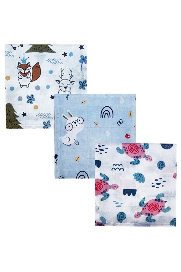 Muslin Mouth/Shoulder Cloth 100% Cotton 3 Pieces 40x40cm