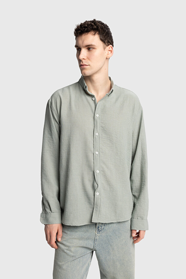 OVERSİZE DÖKÜMLÜ GÖMLEK - 2