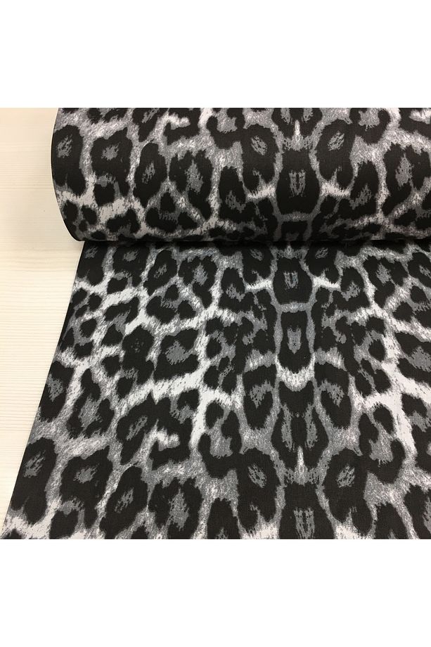Leopar Desen %100 Pamuk Metrelik Poplin Kumaş - 1