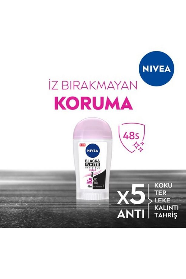 Nıvea Kadın Stick Deodorant Black&white Invisible Clear 48 Saat Anti-perspirant Koruma 40ml - 3