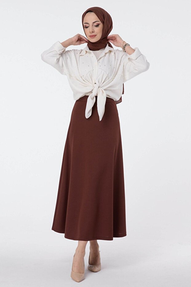 23643-HNĚDÁ Sukně - 1