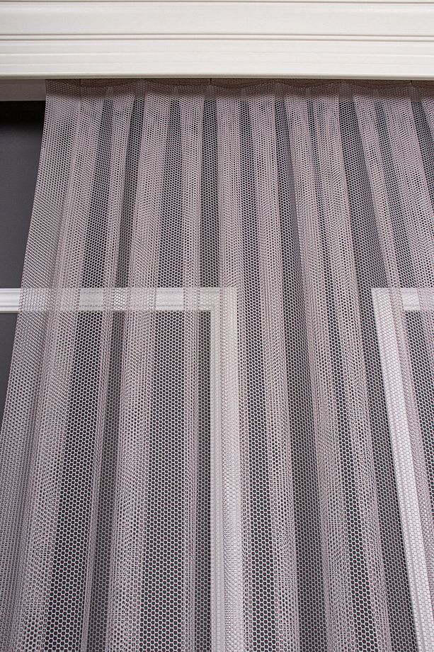 Elit Örgü Gri Düz Tül Perde, 100x270, Normal Pile, 1/2.5 - 7