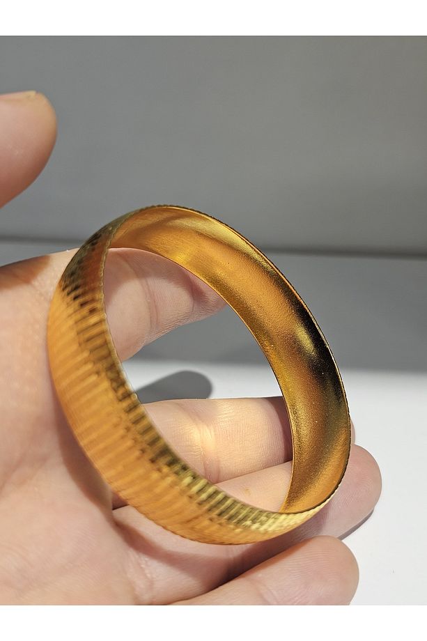 22Ayar Altın Kaplama CNC Model Bilezik 1.5 Cm Eninde - 4