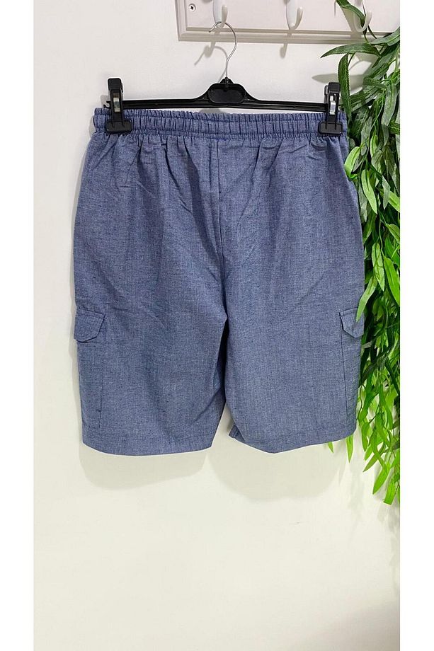 KLY 128 Poplin Yandan Cepli Tek Şort - 5