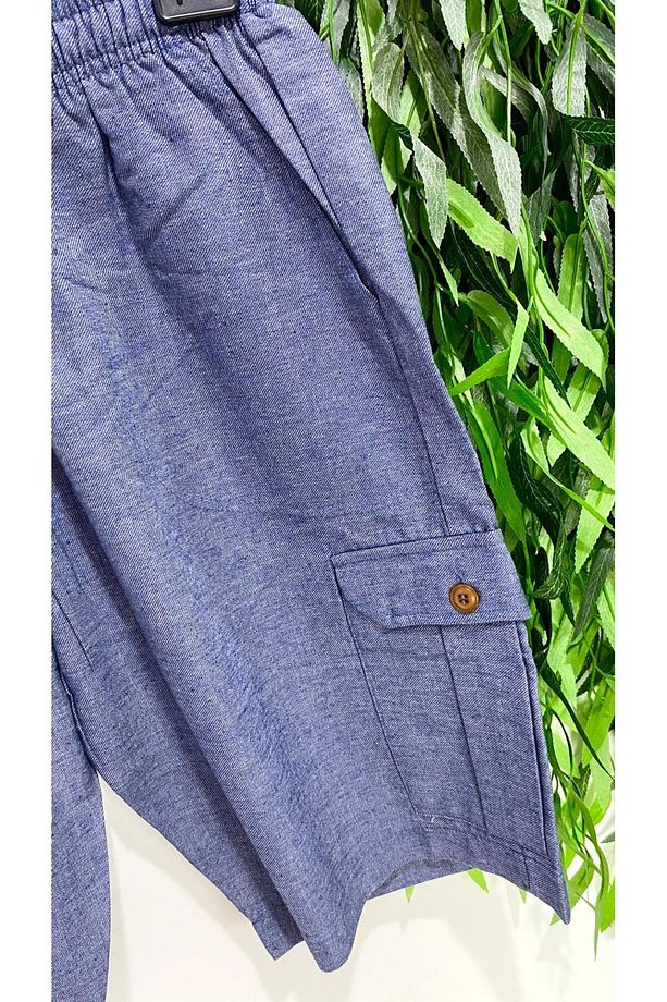 KLY 128 Poplin Yandan Cepli Tek Şort - 4
